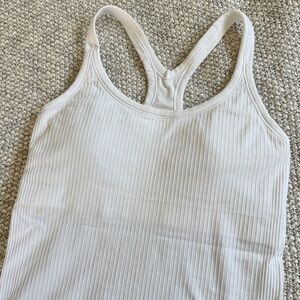 Lululemon Ebb to Street White Ribbed Racerback Tank Top size 6